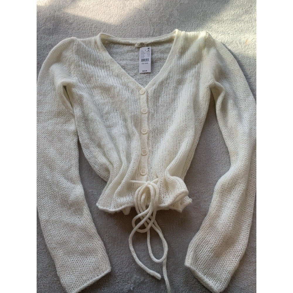 John Galt PacSun Womens Teen Cream One Size  Knit Cardigan Sweater NWT